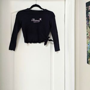 NWOT Girls Navy Scallop Crop Top